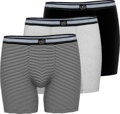 bugatti PRAG Heren Longpant 3 Pack - Grijs/zwart/gestreept - Maat M