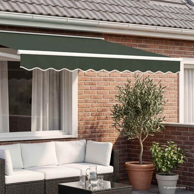 vidaXL - Vervangvolant - voor - zonnescherm - voor - 3,5 - m - Donkergroen - Polyester