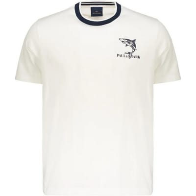 T-shirt met print op de borst man creme