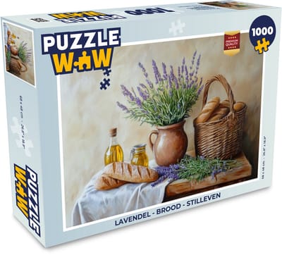Puzzel Lavendel - Brood - Stilleven - Legpuzzel - Puzzel 1000 stukjes volwassenen