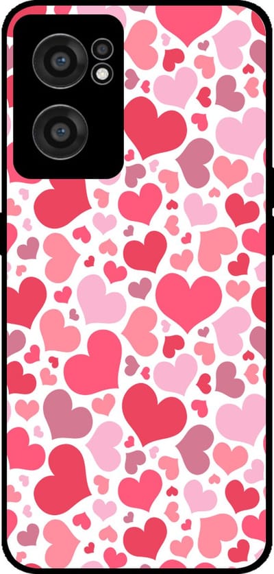 Smartphonica Telefoonhoesje Geschikt voor OnePlus Nord CE 2 met Hartjes Print - Hearts Design TPU Backcover Case - Kinder Hoesje met Hartjes Design geschikt voor OnePlus Nord CE 2 5G