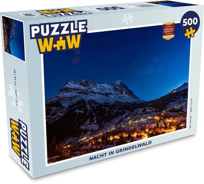 Puzzel Nacht in Grindelwald - Legpuzzel - Puzzel 500 stukjes