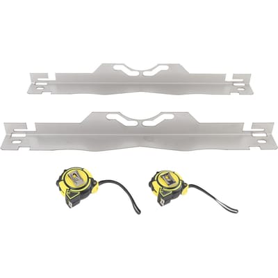 Roestvrijstalen Wieluitlijngereedschap Platen met 2 stuks 3 meter Meetlint Spooruitlijngereedschap voor Alle Auto's Sedans SUV's white