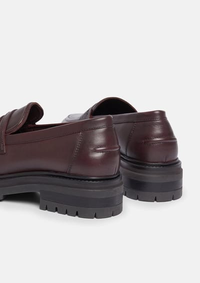 Dames platform loafers in gemengd leer COMMA