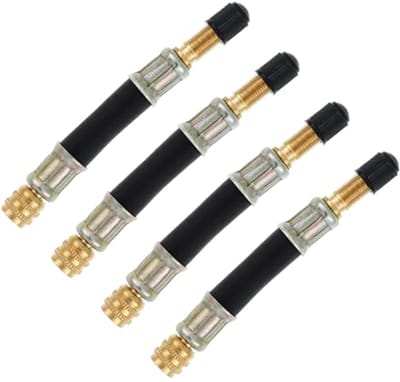 Bandenventielverlenger Adapter 4 Stuks - Flexibele Ventielsteelverlenging voor Auto's, Vrachtwagens, Motorfietsen en Fietsen - 10 cm