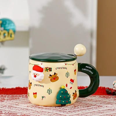 Kerstthema Keramische Mok Koffiekop Waterbeker Ontbijt Melk Thuis Keuken Drinkbeker Lichaam Magneet Adsorptie Pop 380ml