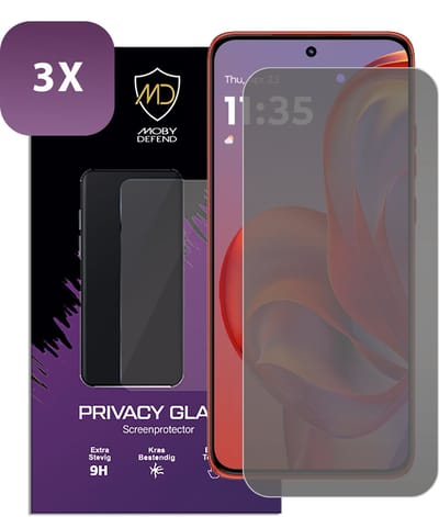 3-Pack MobyDefend Screenprotectors - Geschikt voor Motorola Edge 60 Neo - HD Privacy Glass Screensavers