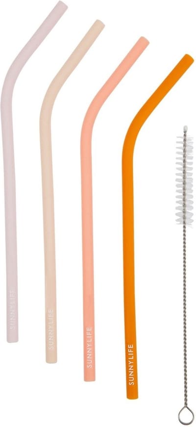 Sunnylife - Sunnylife 4 Herbruikbare Siliconen Rietjes Multi