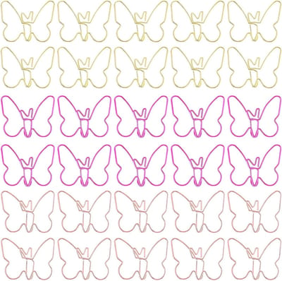 Schattige Vlinder Paperclips Set van 30 Stuks in Roze, Roségoud en Geel - Ideaal voor School, Kantoor en Bruiloften, Perfect als Boekmark en Planner Clip