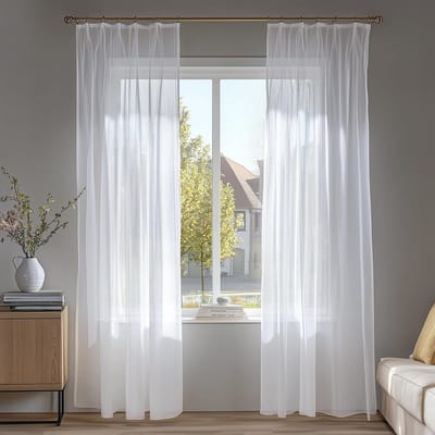Transparante Voile Gordijnen 140x138 cm - Set van 2 - Ideaal voor Slaapkamer en Woonkamer