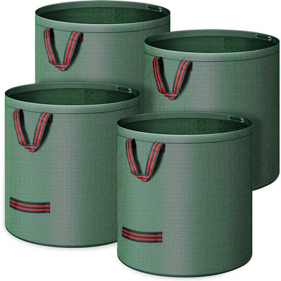 Homtas Tuinafvalzak - 4 Stuks - 4x 272 Liter - Waterdicht - Tuinafvalzak Opvouwbaar - Tuinzak - Bladzak - Groen