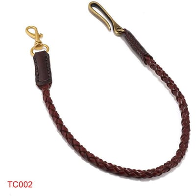 Klassieke Punk Stijl Echt Leer Biker Sleutelhanger Jeans Ketting Handgemaakte Portemonnee Ketting Taille Ketting Heren Rock Kleding Accessoires black