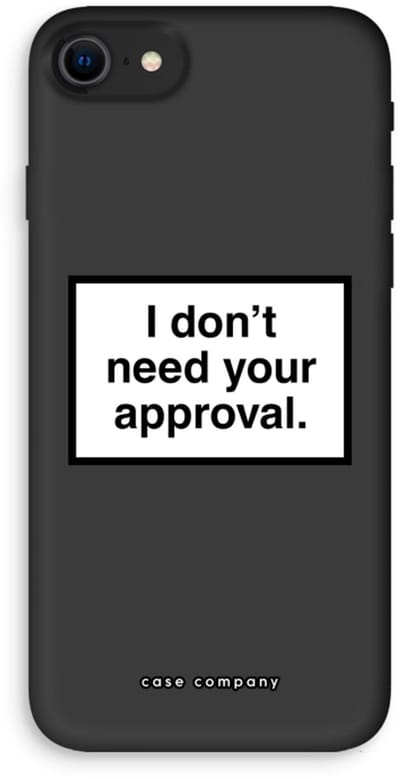 Case Company® - Hoesje geschikt voor iPhone SE 2020 hoesje - Don't need approval - Biologisch Afbreekbaar Telefoonhoesje - Bescherming alle Kanten en Schermrand