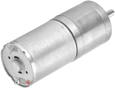 DC Reductiemotor - Gelijkstroommotor Motor - Robotica Automatisering - Metalen Tandwielen - 25 mm - Zilver
