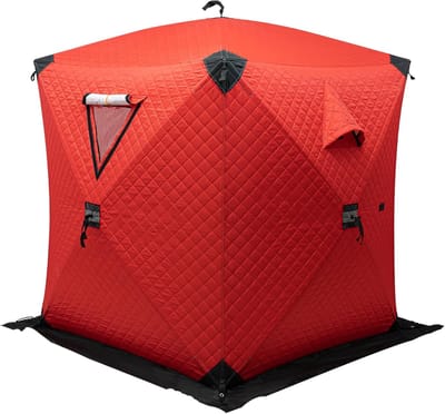 Draagbare Tent - IJs Vissershuisje - Vissen Buiten - Waterdicht Oxford Weefsel - 145x145x165 cm - Rood