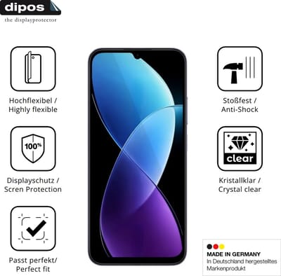dipos – 2x Beschermfolie geschikt voor Redmi R70m 5G | 3D Full Cover Screenprotector | 100% Passend