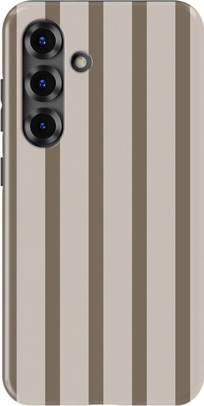 DripCase Gestreept Hoesje Samsung Galaxy S25 | Backcover met Mag | Stripes Motief | Trendy Case Samsung Galaxy S25 met Strepen Linen Wood