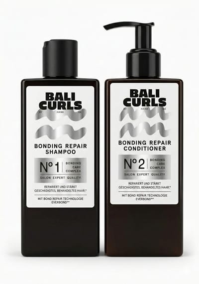 Bali Curls Bonding Repair Set - Shampoo (200ml) & Conditioner (200ml) Duo Pakket - Voor Beschadigde Krullen - Met Everbond® & Sheabutter - Vegan & Curl-Safe