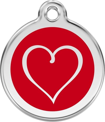 Red Dingo Hondenpenning 20 mm tribal hart rood