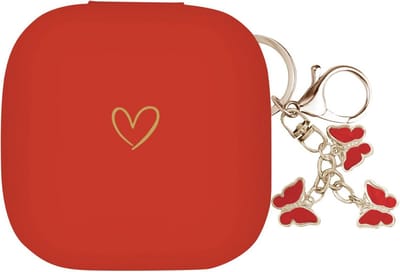 Zachte siliconen hoes voor Powerbeats Pro met gouden hartpatroon en schattige vlinder sleutelhanger