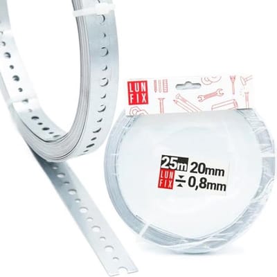 Geperforeerde Gatband en Windband voor Bouw- en Renovatieprojecten - 20x0,8mm - 25m