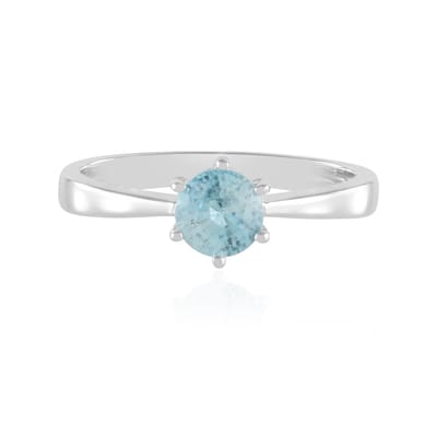 Cavill - Zilveren ring 925 Sterling zilver met platina coating - 0,83 ct Blauwe ronde briljant geslepen zirkonia - Minimalistisch