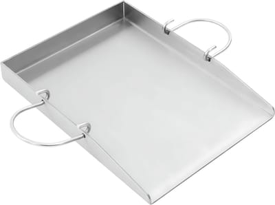 Grillplaat voor op bbq - Voor BBQ / Outdoor Koken - Grillplaat met Verwijderbare Handgrepen - RVS / Zilver