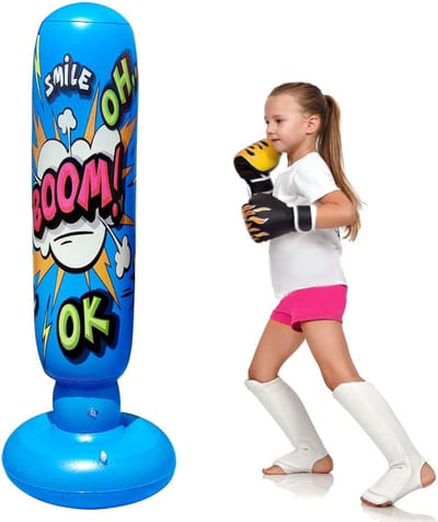 QORA® Bokspaal - Fitness - Blauw- 50cm x 50cm x 120cm