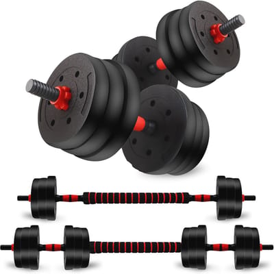 Verstelbare Halterset met 40 lbs Gewichten - 3-in-1 Thuis Gym Fitness Gewichtenset