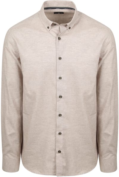 State Of Art Heavy Twill Overhemd Beige - Maat L - Heren - Overhemden Casual