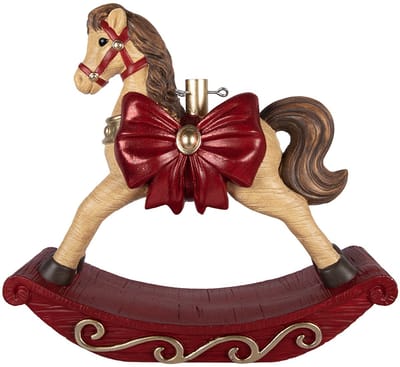 Clayre & Eef Kerstboom Standaard Hobbelpaard 66x20x60 cm Bruin Keramiek
