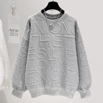 Lente en Herfst Middellange Sweatshirts Heren Crewnecks Zonder Capuchon Ondergoed Tops Dunne Losse Lange Mouwen Tops en Onderhemden 2XL grijs