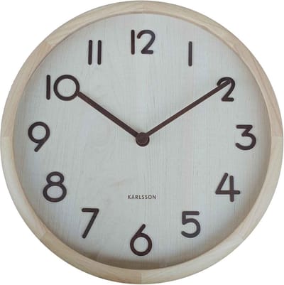 Karlsson Wandklok Pure Bold - Bruin - 30x4.5x30cm - Wandklok Scandinavisch