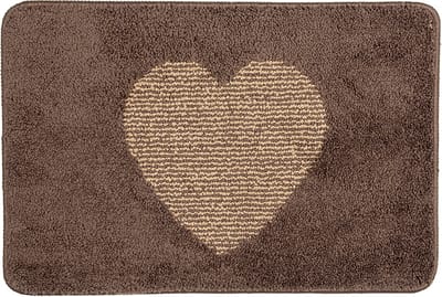Clayre & Eef Badmat 58x38x1 cm Bruin Polyester Hart