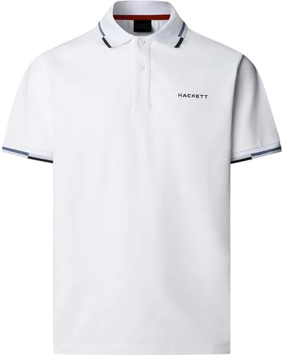Hackett Coast Tipped Korte Mouw Poloshirt Wit 3XL Man