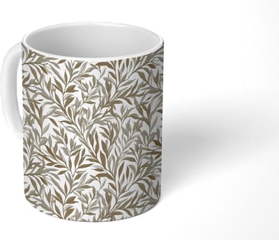 Mok - Koffiemok - Takken - Botanisch - Taupe - Mokken - 350 ML - Beker - Koffiemokken - Theemok