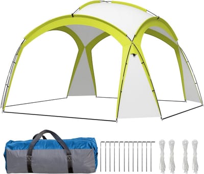 Eventtent 3,5x3,5m Groen – Waterafstotend Paviljoen met Haken voor Tuin, Camping en Feesten