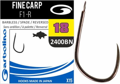 Garbolino Fine Carp F1-R Spade - Barbless (10 pcs) - Maat : 18
