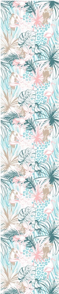 Voorgelijmd vliesbehang - Tropische palmbladeren en vogels - 1 rol van 300x60 cm