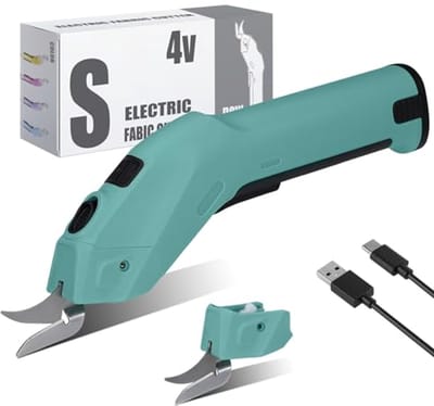 Draadloze Elektrische Schaar 2500mAh - Oplaadbare Doossnijder met 2 Snijmessen voor Snijden van Stoffen, Tapijten en Leervilt