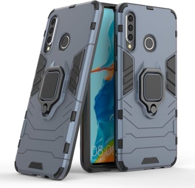Coverup Hoesje - Geschikt voor Huawei P30 Lite Hoesje - Coverup Ring Kickstand Back Cover - Blauw