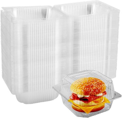 Dailygoods- Taartdozen 200 stuks - Doorzichtige Taartdozen - Vierkante Taartplakdozen - Taartdozen met Deksel - Ideaal voor Opslag/Verpakking - Taartbakjes