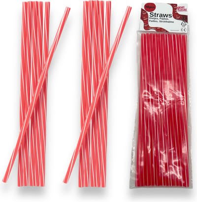 Plastic Rietjes (Herbruikbaar) Rood - 10 Pack