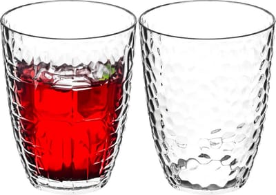 5Five Drinkglas Estiva - 8x - helder transparant - onbreekbaar kunststof - 380 ml - camping/verjaardag