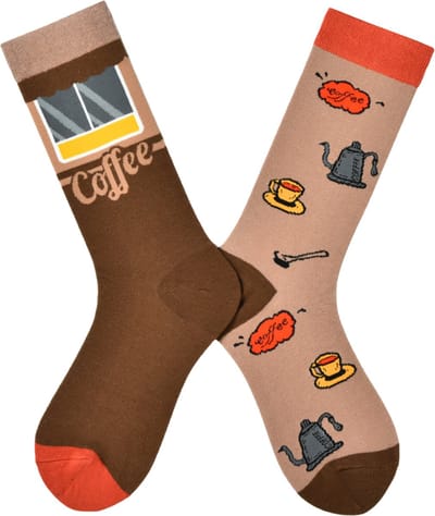 Koffie Sokken voor dames - maat 36-40 - Verschillende sokken met Koffiewinkel & Koffiekopjes - Grappige cadeau voor de Koffieliefhebber