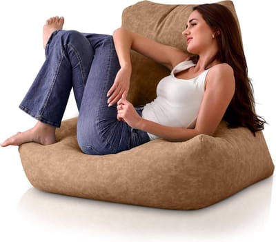 Zitzak Woonkamer - Beanbag Stoel - Ontspannen Zitten - XXL Formaat - 100x100x80 cm - Beige