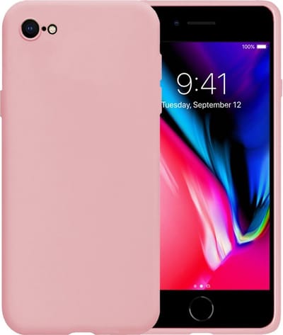 Hoesje - Geschikt voor Apple iPhone 7 - Sterk & Shockproof - Hoes Cover - Siliconen Case - Telefoonhoesjes - Lichtroze