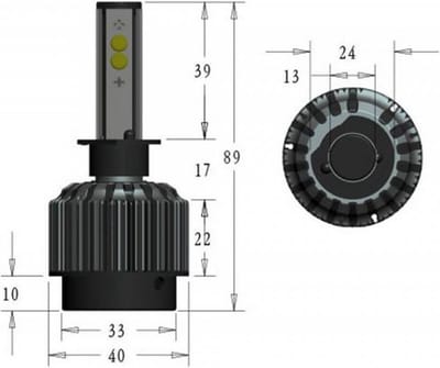 conversie kit h1 led lamp geventileerd 12v 30w rms voor motorfiets auto nieuw