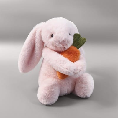 Paashaas Zacht Pluche Speelgoed Roze Witte Konijn Knuffel Wortel Gevuld Pluche Dieren Schattig Cadeau Ideaal Voor Meisje Fijne Paasdag Feest Decoratie 30cm white