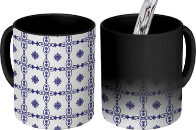 Magische Mok - Foto op Warmte Mokken - Koffiemok - Portugal - Patronen - Blauw - Magic Mok - Beker - 350 ML - Theemok